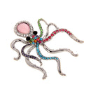 Octopus Pin Brooch Sparkling Rhinestone Crystal Sea Animal Octopus Brooch