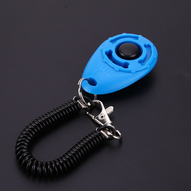 1pc Pet Trainer Pet Dog Training Adjustable Sound Key Chain Clicker(Blue) A