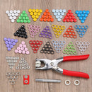 200Set Sewing Rompers Craft Buckle Snap Copper Solid Hollow Button 10 Colors