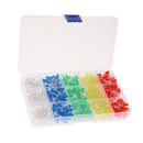 500PCS 5mm LED Red Yellow Green Blue White Round LED Diode 5 Mixed Color+Box