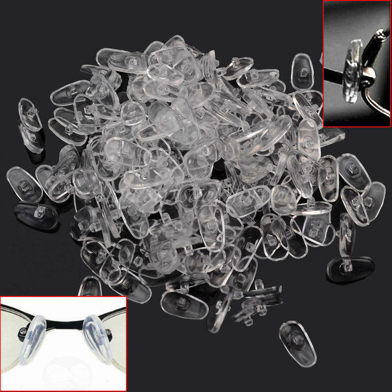 1 Pack 100 Pairs Silicone Clear Nose Pads Holders Eyeglass Glasses Accessories