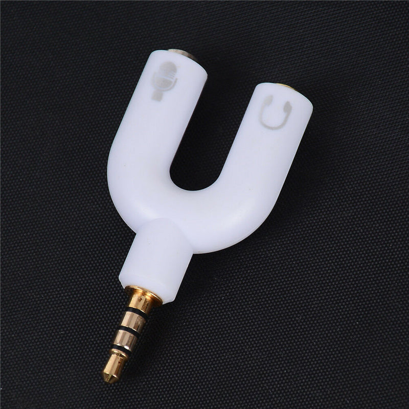 3.5mm Stereo Splitter Audio to Micphone Headset Jack Plug Adapter For Phone BX