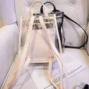 Women's 2 in 1 Clear Fashion Backpack Transparent Travel Beach Shoulder Han