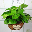 Natural Wicker Hanging Basket Flower Basket Pot Planter Rattan Vase Basket  N7W7