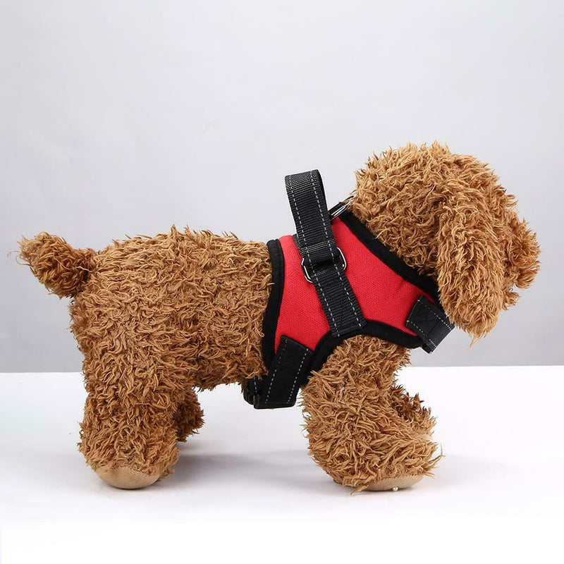 Adjustable Nylon Dogs Harness Vest for Puppy Chest Strap Pet Supply (Red)XL
