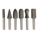 6pcs Set Rotary Burrs Steel Tungsten Shank 6mm Rotary Milling Cutter