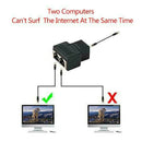 RJ45 Splitter Adapter 1 to2 Dual Female Port CAT5 6 LAN Ethernet Connector Stock