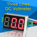 0.36inch LED Digital Voltmeter DC0-100V Three Line Volt Meter(Red) A