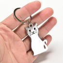 Cute Beard Cat Metal Key chain Keyring Keyfob Key Ring Car Keyring T5