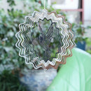 Outdoor Stainless Mirror Motor Rotate Bell Wind Chime Crystal Ball Hangin HZG
