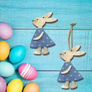 Nordic Wooden Easter Rabbit Pendant Festival Party Hanging Ornament Decor A