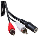 3.5mm Female to 2 RCA Male Jack Audio Video Cable 1.5M