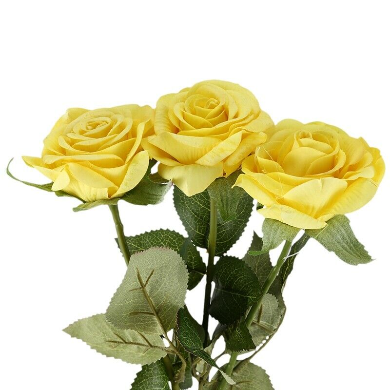 10 pcs Latex Real Touch Rose Decor Rose Artificial Flowers Silk Flowers Flo M7V3