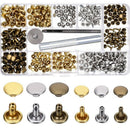 180 Set Leather Rivets Double Cap Rivet Tubular Metal Studs with 3 Pieces F B6R1