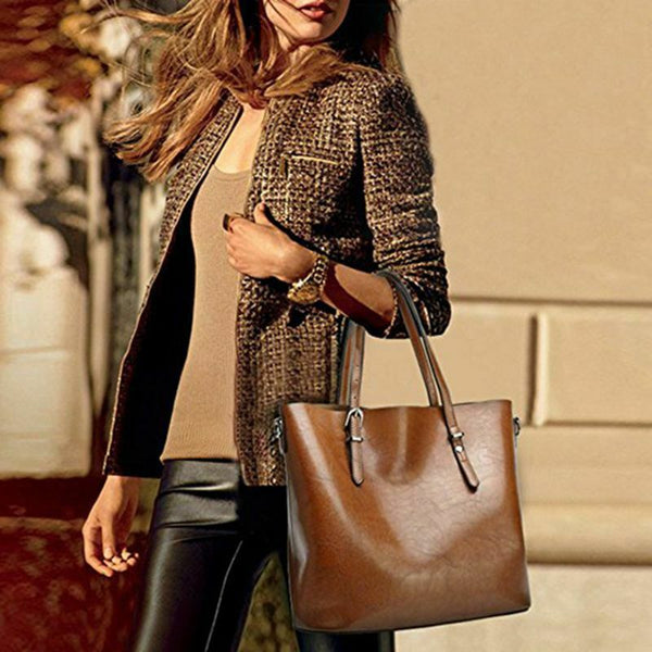 Women's Handbags PU Tote Large Capacity Shopping Bags Top-Handle Bags Fashi R2F6