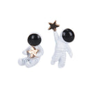 Fashion Women Surgical Steel Star Astronaut Asymmetric Stud Earrings Jewelry BX
