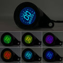 Digital Motorcycle Speedometer 7Color LED Backlight LCD Odometer Tachometer 12V