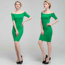 Sexy Women Off Shouder Bodycon Party Evening Cocktail Pencil Dress Green M A