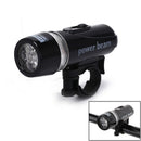1pc 5 led power beam black front light head light torch lamp for bicycle bike M&