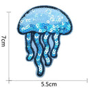 2Xsequin jellyfish embroidered iron on sew patch badge motif bag dress appli ME