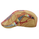 Jamont Dark Beige Casual Men Cotton Patchwork Beret Cap Women Men Autumn Wi