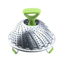 Stainless Steel Folding Steamer Steam Vegetable Basket Home Cook Tray Q7J1