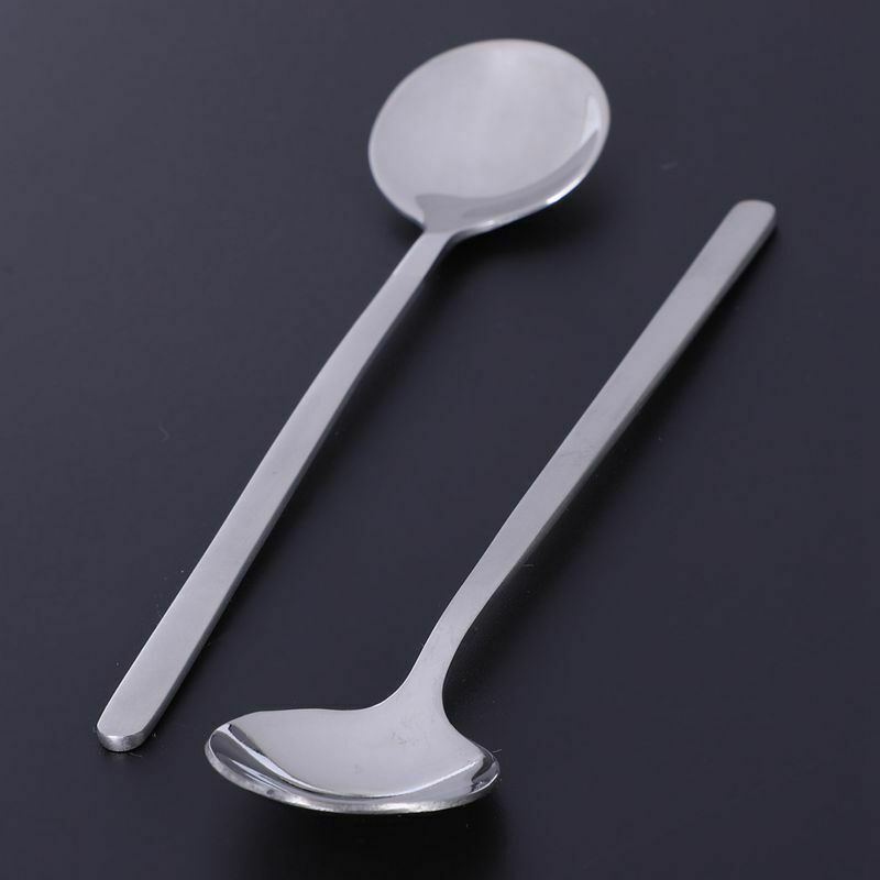 12pcs/Set Round Shape Coffee Spoon Stainless Steel Mini Teaspoons Sugar Des Y8C1