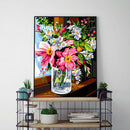 Painting By Numbers Kit DIY Flower Bottle Canvas Oil Art Picture Home Decor