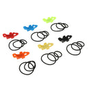 6pcs ABS Plastic Fishing Rod Hook Keeper Holder with Elastic Rubber O-Rings