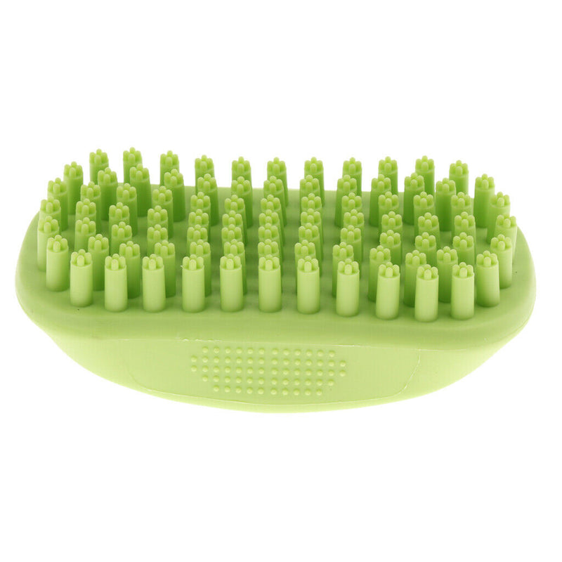 Pet Dog Puppy Bath Grooming Rubber Comfortable Hair Massage Brush Green