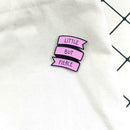 Simple Letters Brooch Enamel Pin Badges Backpack Jacket Jewelry Gift (Pink) A