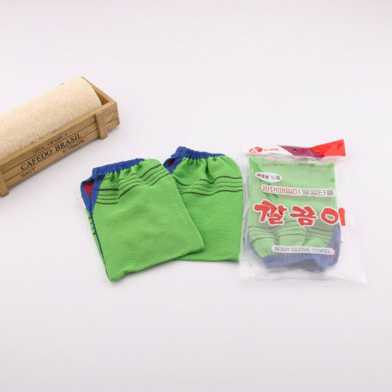1pc Shower Spa Two-sided Bath Glove Body Cleaning Scrub Mitt Dead Skin Remov Ew