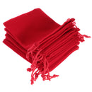 10 pieces Velvet Bags Wedding Party Gift Drawstring Jewelry Pouches Red