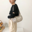 Women Handbag Newspaper Top-Handle Pillow Fashion Leather Cylinder Shoulder Bags