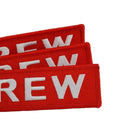 Red CREW Keychain Embroidery Luggage Tag Motorcycle Key Chain_Ring