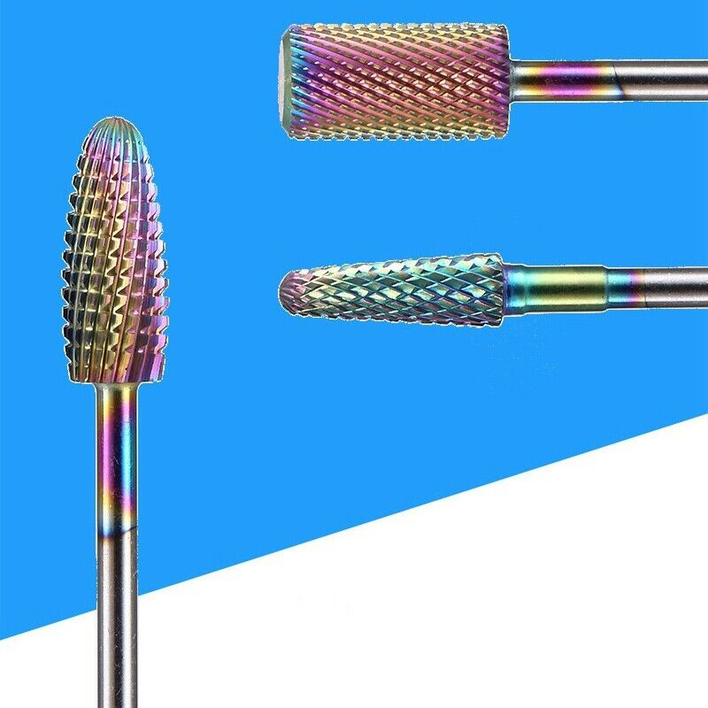 5Pcs Colorful Nail Grinding Head 3/32 Cuticle Clean Nail Drill Bit Manicure B9X8