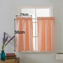 1 Set Pink Rod Pocket Short Tier Curtains Panels Half Drapes for Bathroom