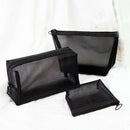 3pcs Cosmetic Bag Travel Fashion Black Toiletry Makeup Organizer Bags Case Po-OZ