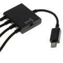 4-port Micro USB Cable Adapter Data Cable OTG Hub Cable 3 X USB Ports 1x Micro