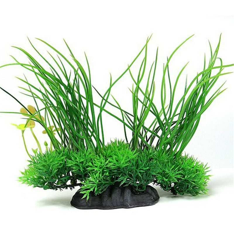 Green Artificial Plastic Grass Water Plant Fish Tank Ornament Aquarium Decor Top