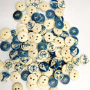 100Pcs Round Wooden Buttons 2 Holes Sewing Buttons for Scrapbooking 15mm
