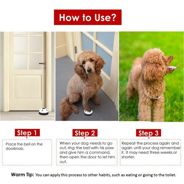 Pet Bell, 2 Pack Metal Bell Dog Training With Non Skid Rubber Bottoms Dog D H2D9