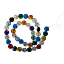 40-Piece Colorful Mix Millefiori Flower Glass Coin Beads,10mm