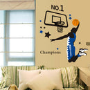 Basketball Man Wall Stickers,Adhesive Art Decals,For Kids Room Birthday Gift