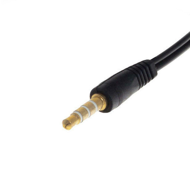 8" Black PVC 3.5mm Headphone Female to Dual Male Audio Splitter Connector