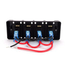 4 Gang Waterproof Car Marine Rocker Switch Panel Circuit Breaker Red Button