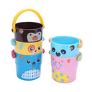 Toddler Bathtime Set Of 5 Zoo Stack And Pour Buckets For Children