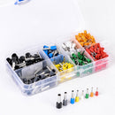 400 Wire Copper Crimp Connector Insulated Cord Pin End Terminal Kit AWG 22 to 10