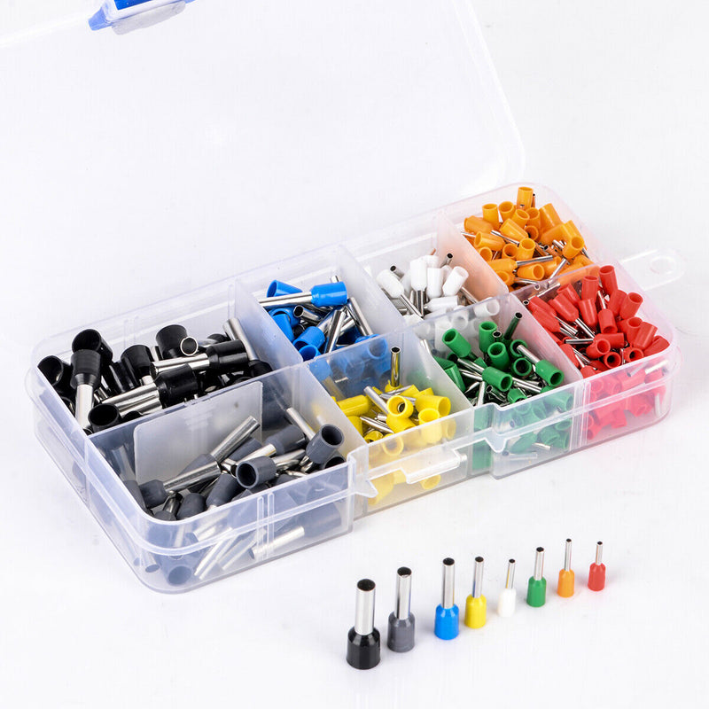 400 Wire Copper Crimp Connector Insulated Cord Pin End Terminal Kit AWG 22 to 10