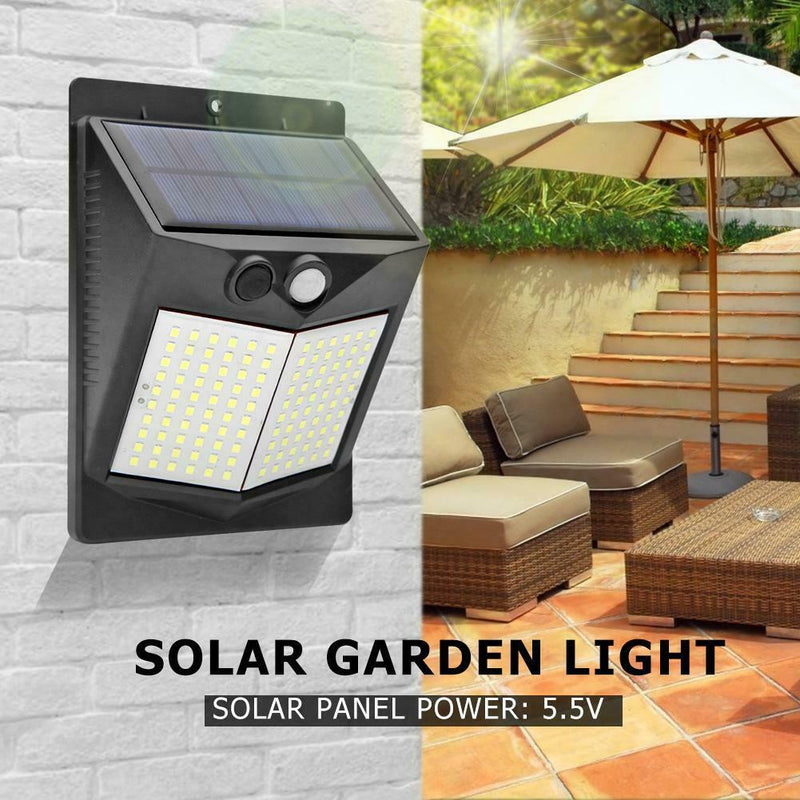 120LED Solar Two-Sided PIR Motion Sensor Wall Light Outdoor Garden Lamp